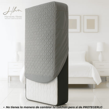 Protector Completo con Cremallera para Colchón Gris