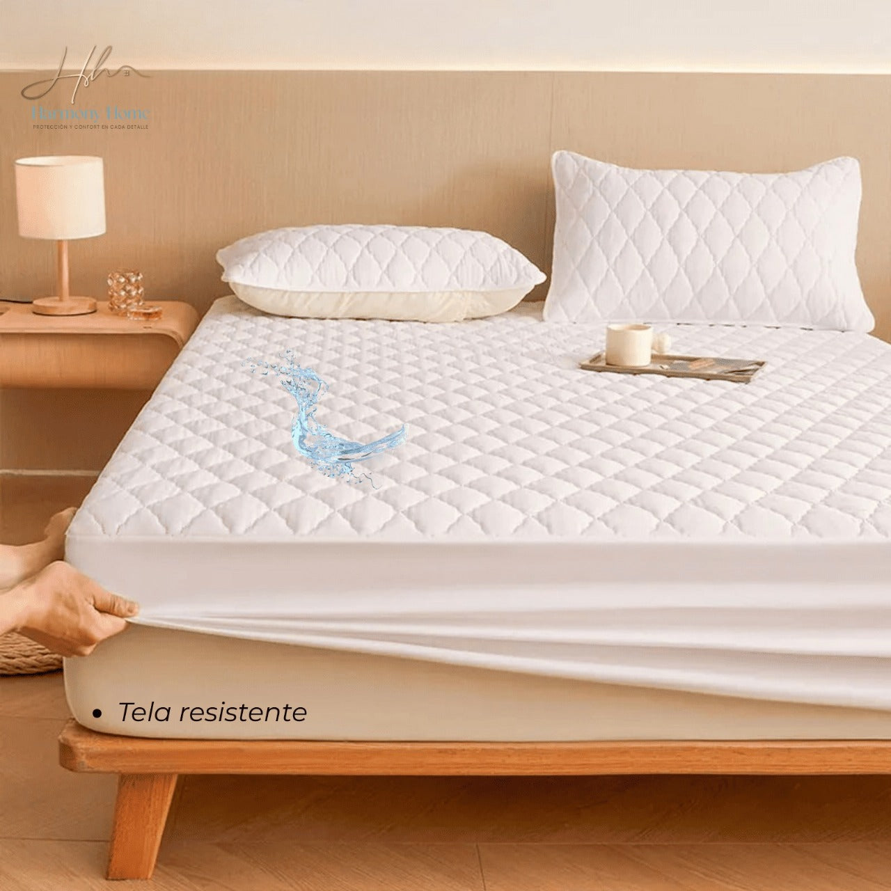 Protector de Colchón Termosellado Blanco Repelente al agua al 70%