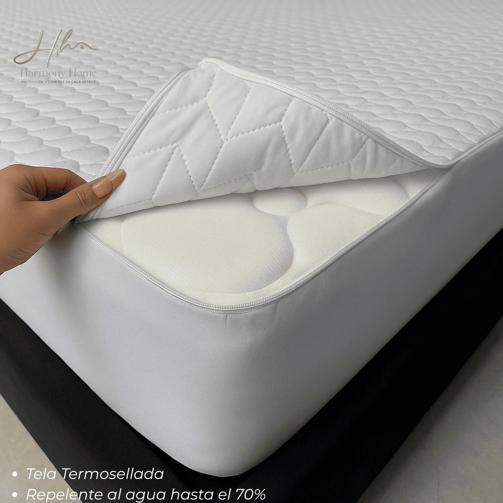 Protector Completo con Cremallera para Colchón Blanco