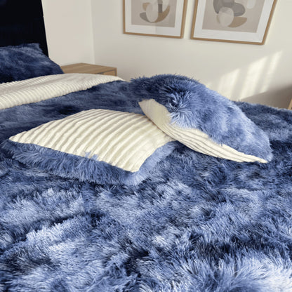 Edredón Doble Faz De 5 Piezas Color Azul-Márfil