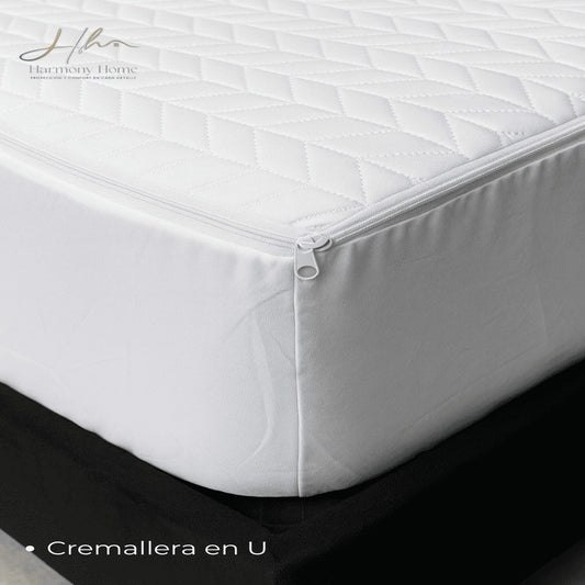 Protector Completo con Cremallera para Colchón Blanco